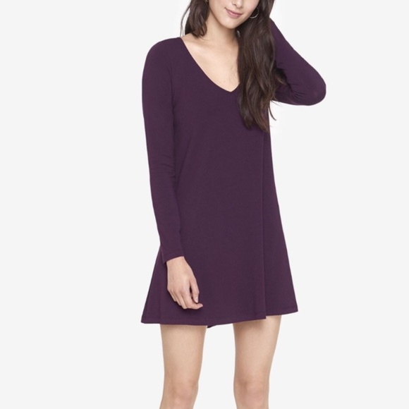 Express Dresses & Skirts - Express Long Sleeve V-Neck Trapeze Dress